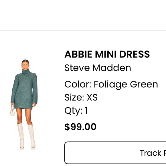 Steve Madden Abbie Sweater Dress in Teal - Picture 1 of 3